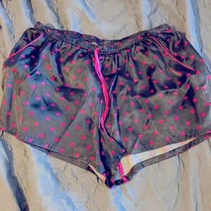 Black and pink pajama shorts